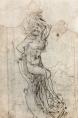 The front of the drawing attributed to Leonardo da Vinci